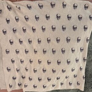 Skull Cashmere Beige and Charcoal Geraldine Poncho